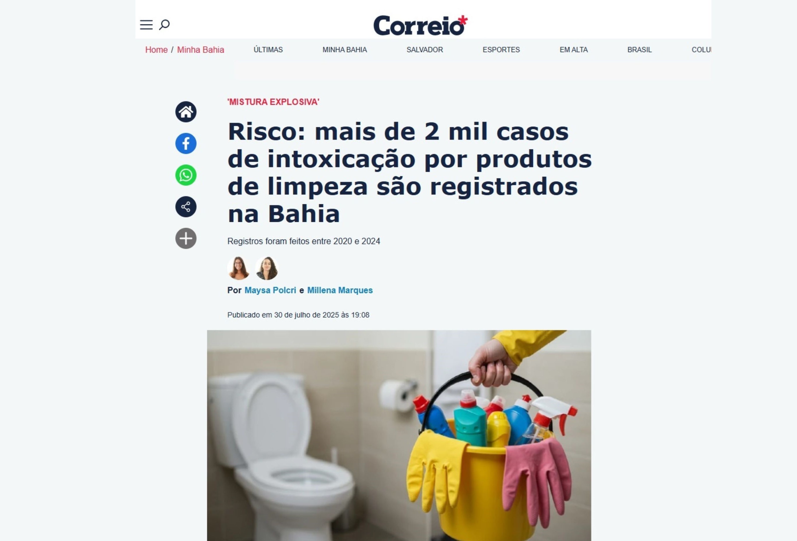 MATÉRIA DO SITE CORREIO 24 HORAS FALA DE AÇÃO PROMOVIDA COM O JOGO “MISTURA EXPLOSIVA”, EM SALVADOR